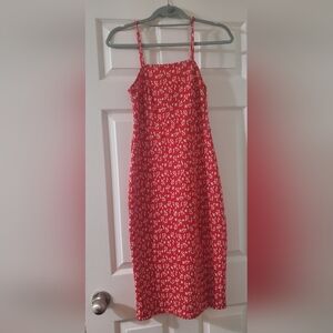 Zara Red Floral Midi Dress